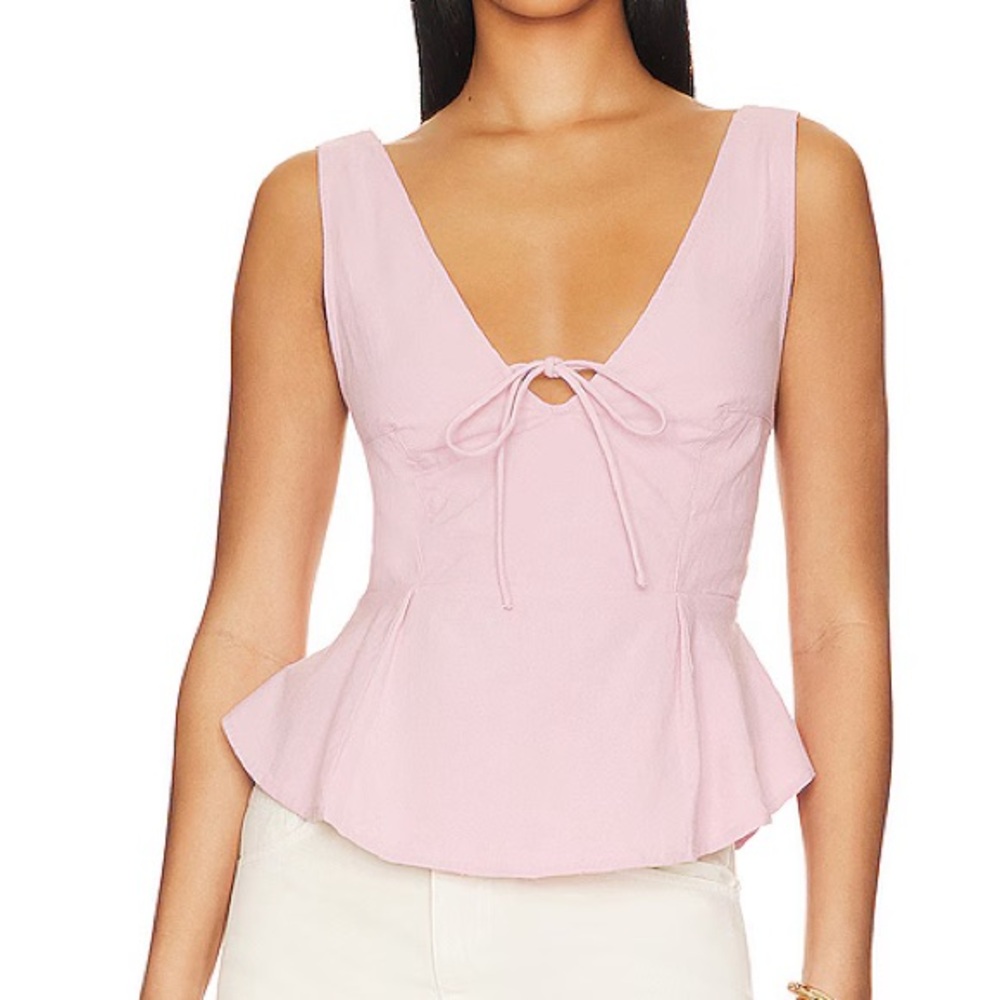 Free People Pink Peplum Blouse